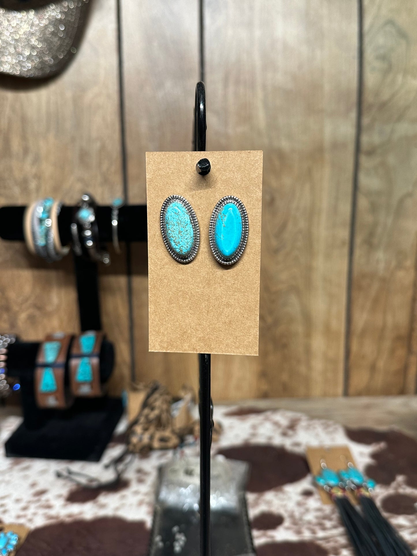 Perfectly Imperfect Stone Earrings Turquoise