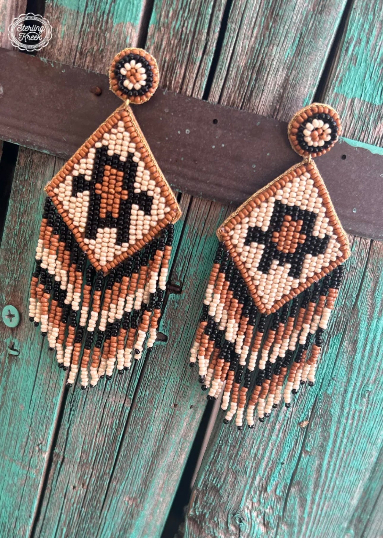 Indian Patch Beaded Earrings