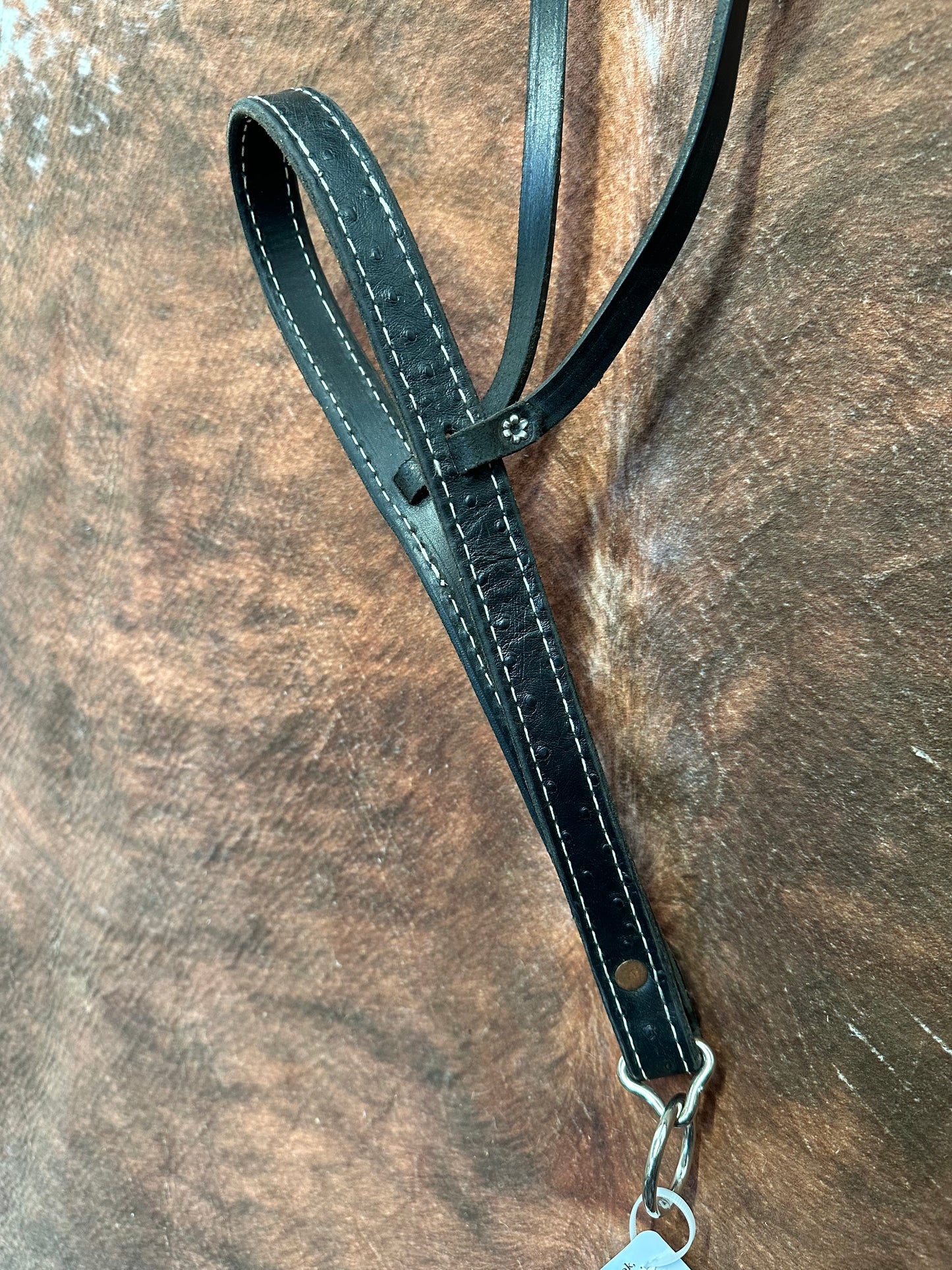 Black Leather Tie Downs