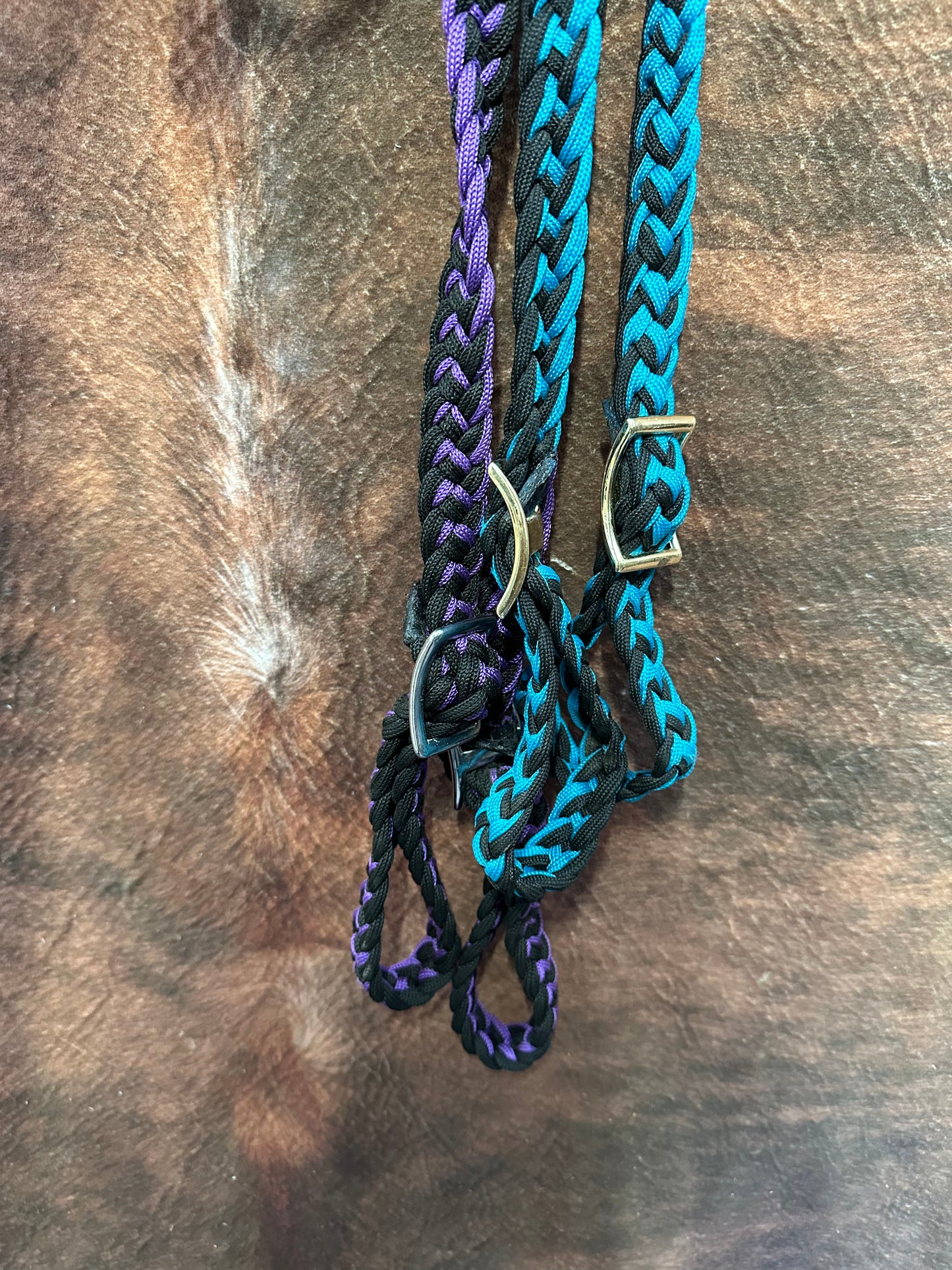 Multi Colored Nylon Barrel Reins