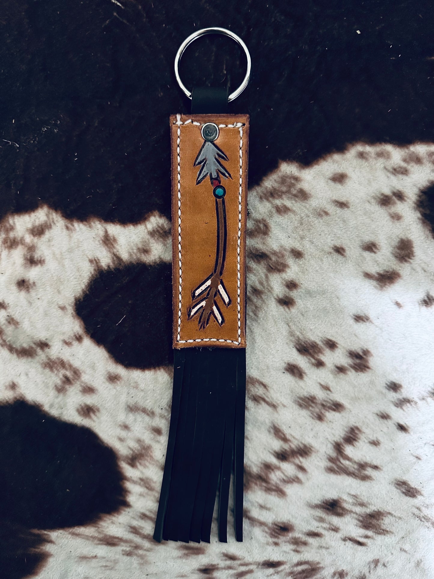 Handmade Leather Fringe Keychains