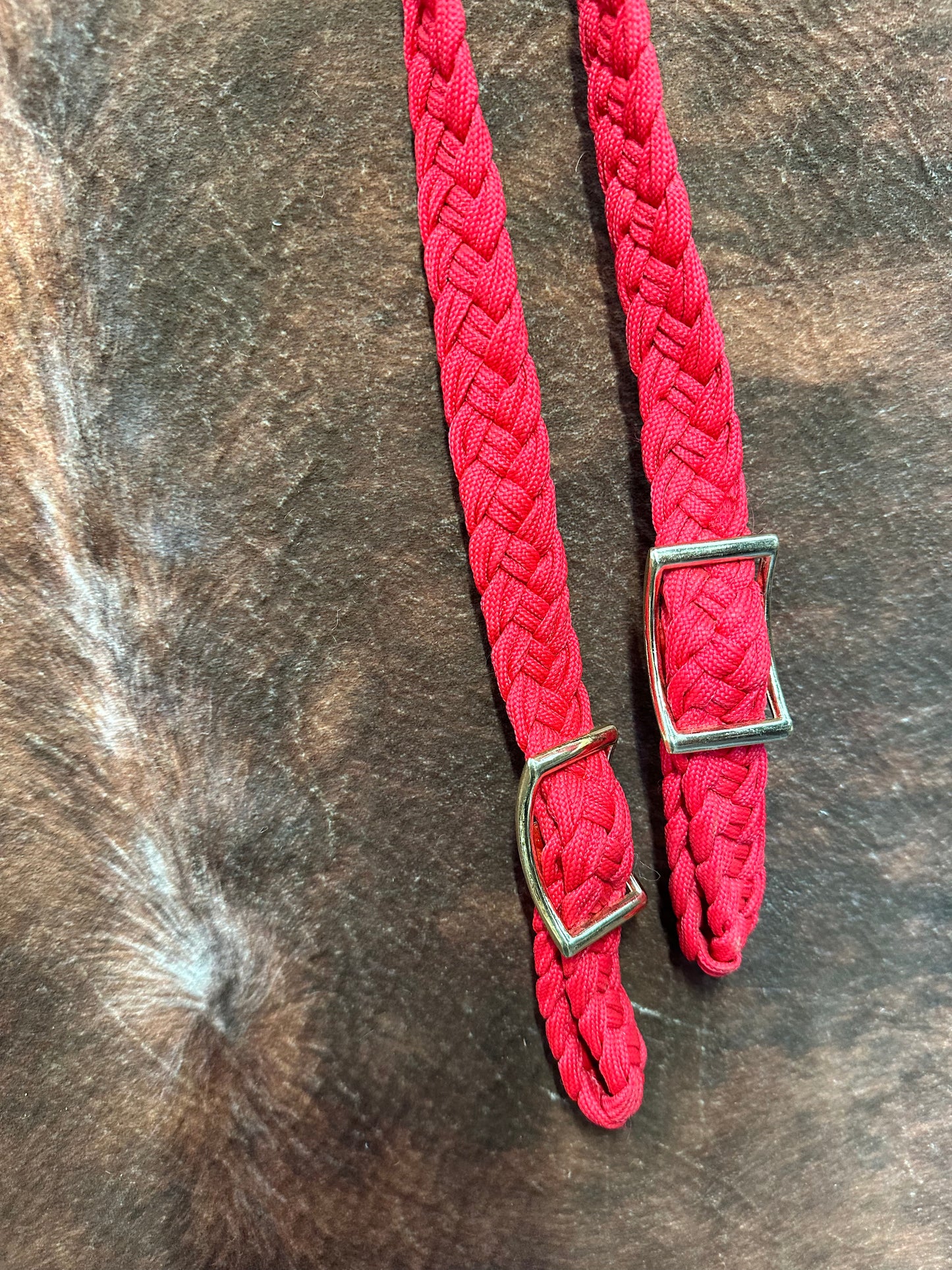 Red Nylon Barrel Reins