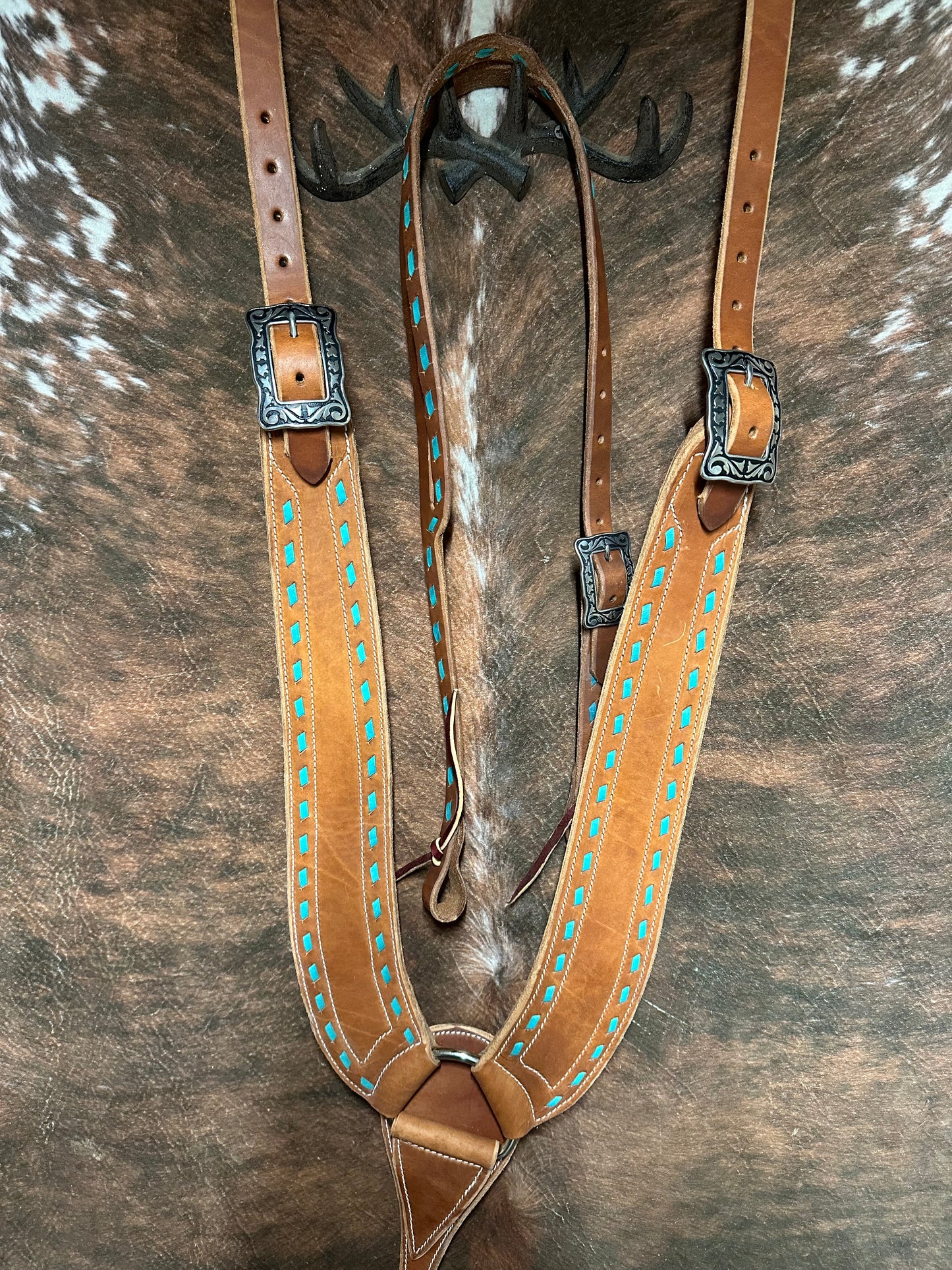 Buck Stitch Pulling Collar And Headstall Set