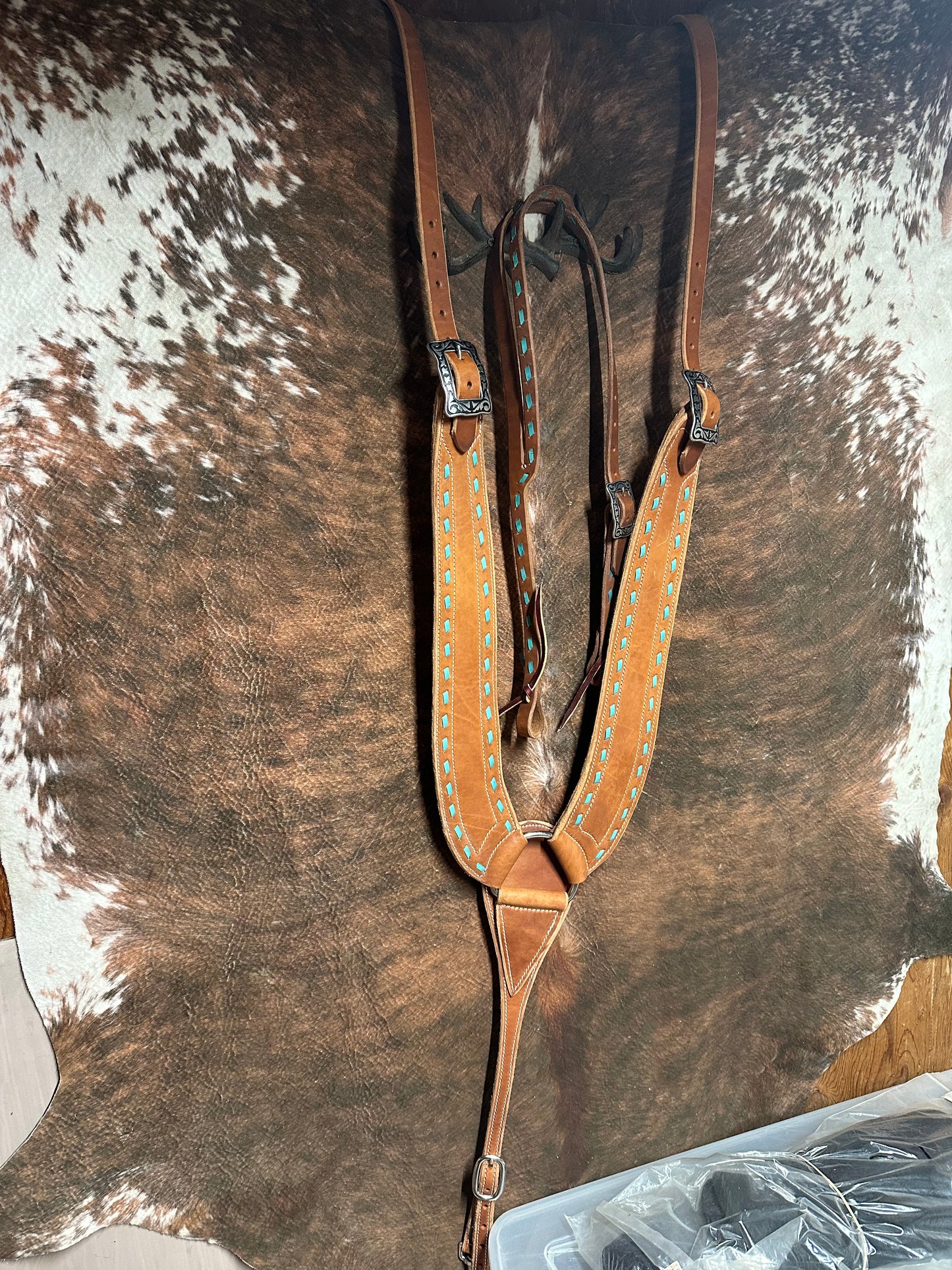 Buck Stitch Pulling Collar And Headstall Set