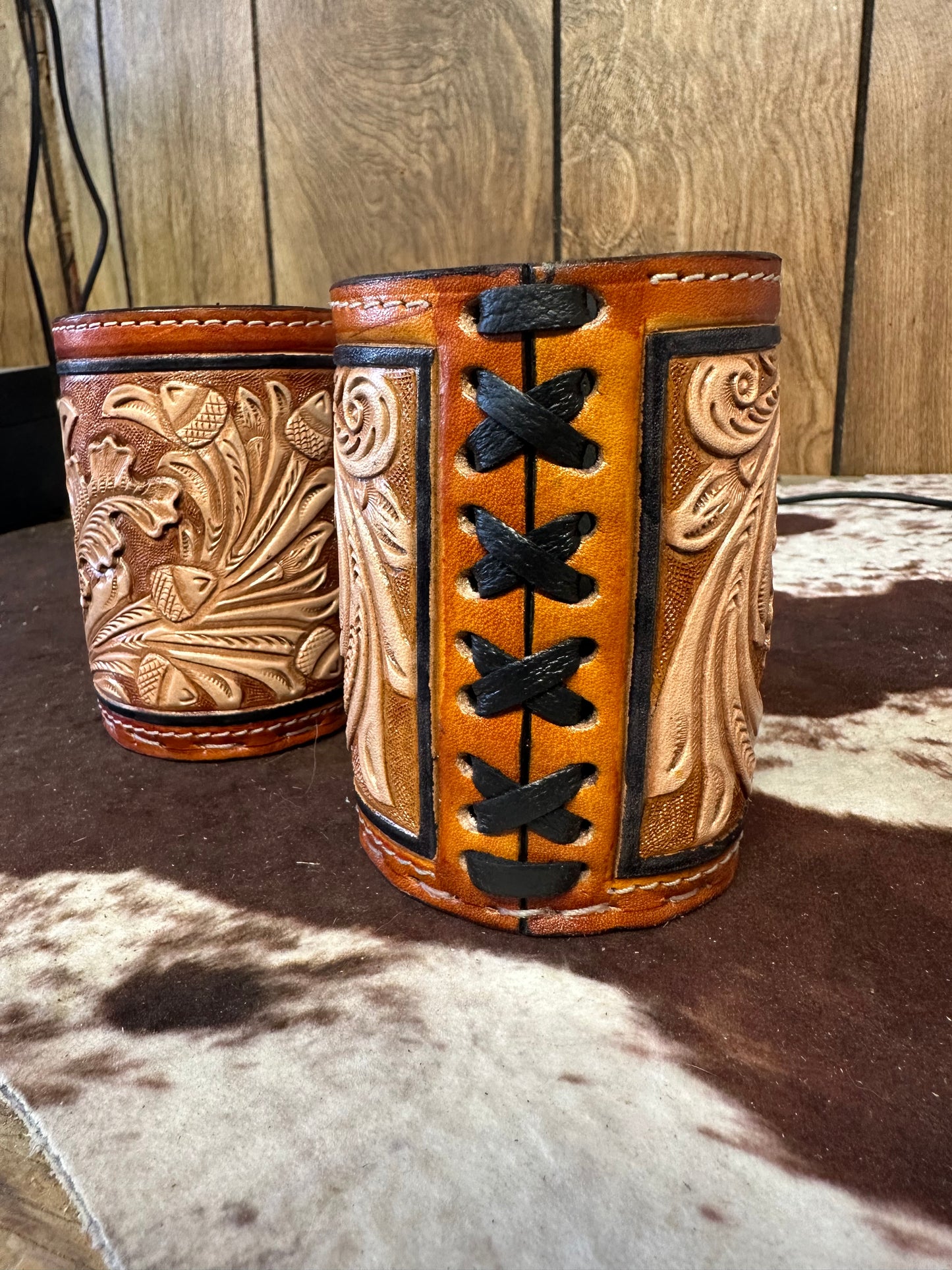 Leather Tooled Drink Koozie