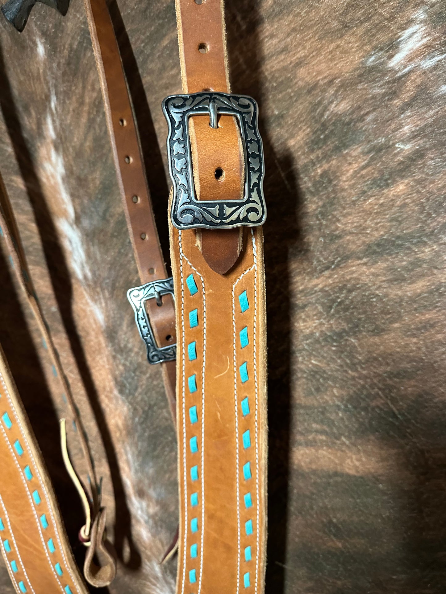 Buck Stitch Pulling Collar And Headstall Set