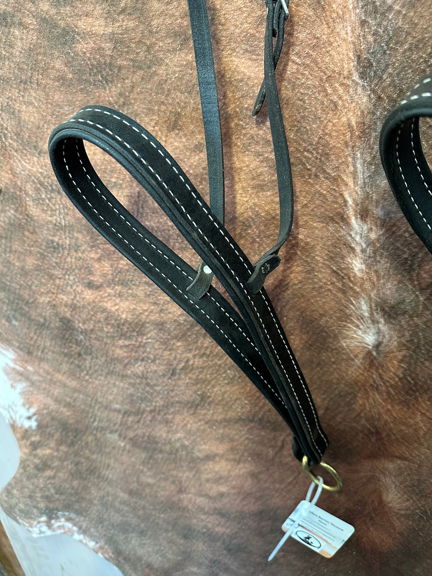 Black Leather Tie Downs