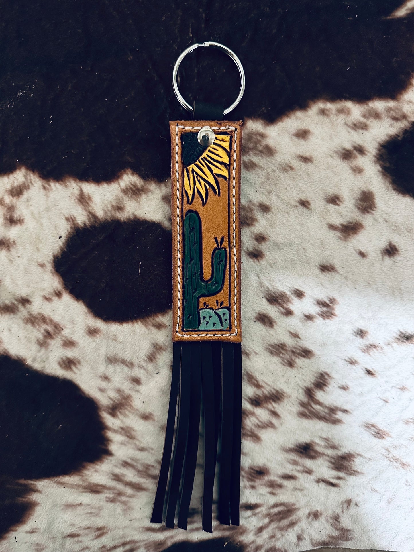 Handmade Leather Fringe Keychains