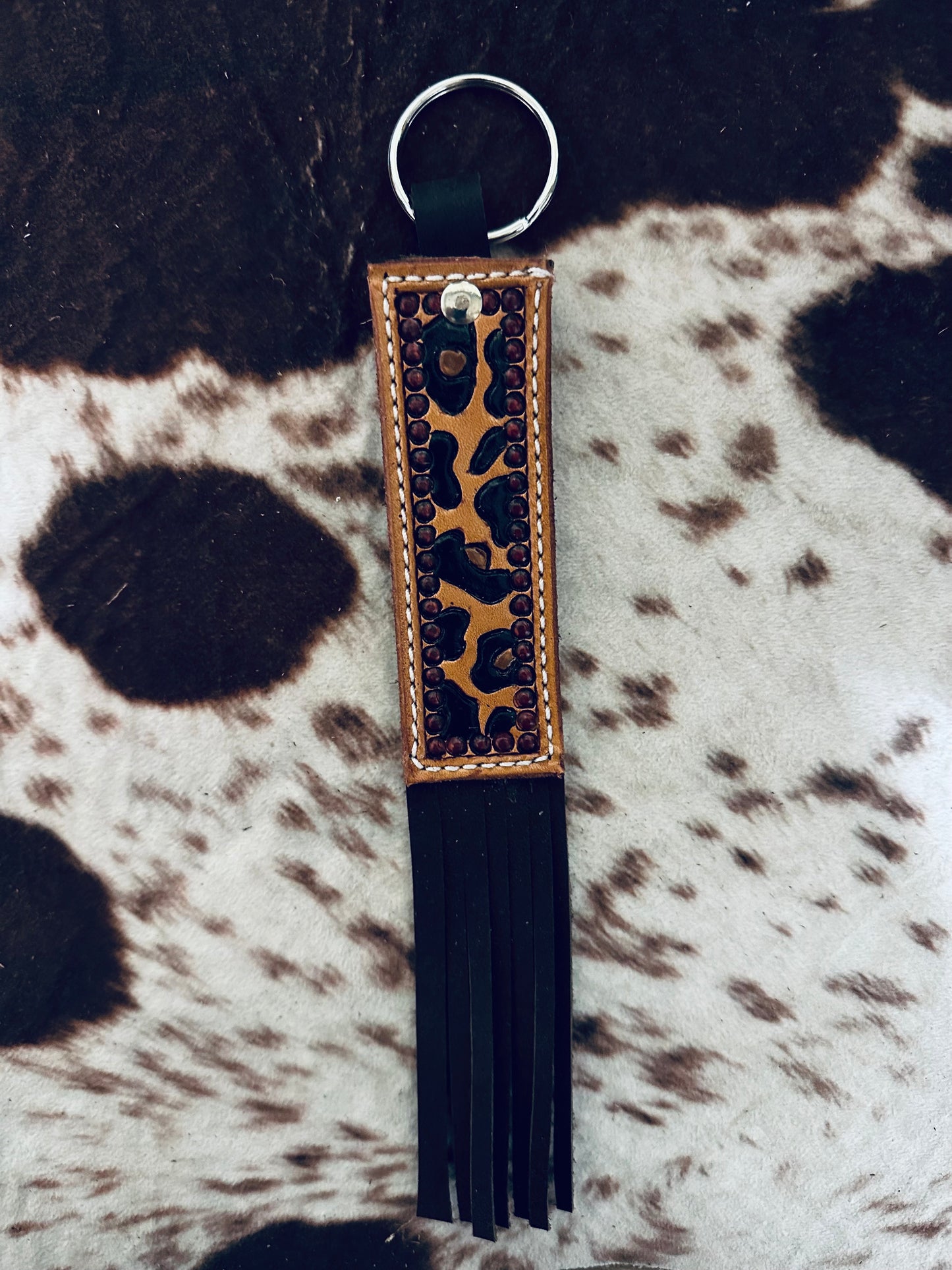 Handmade Leather Fringe Keychains