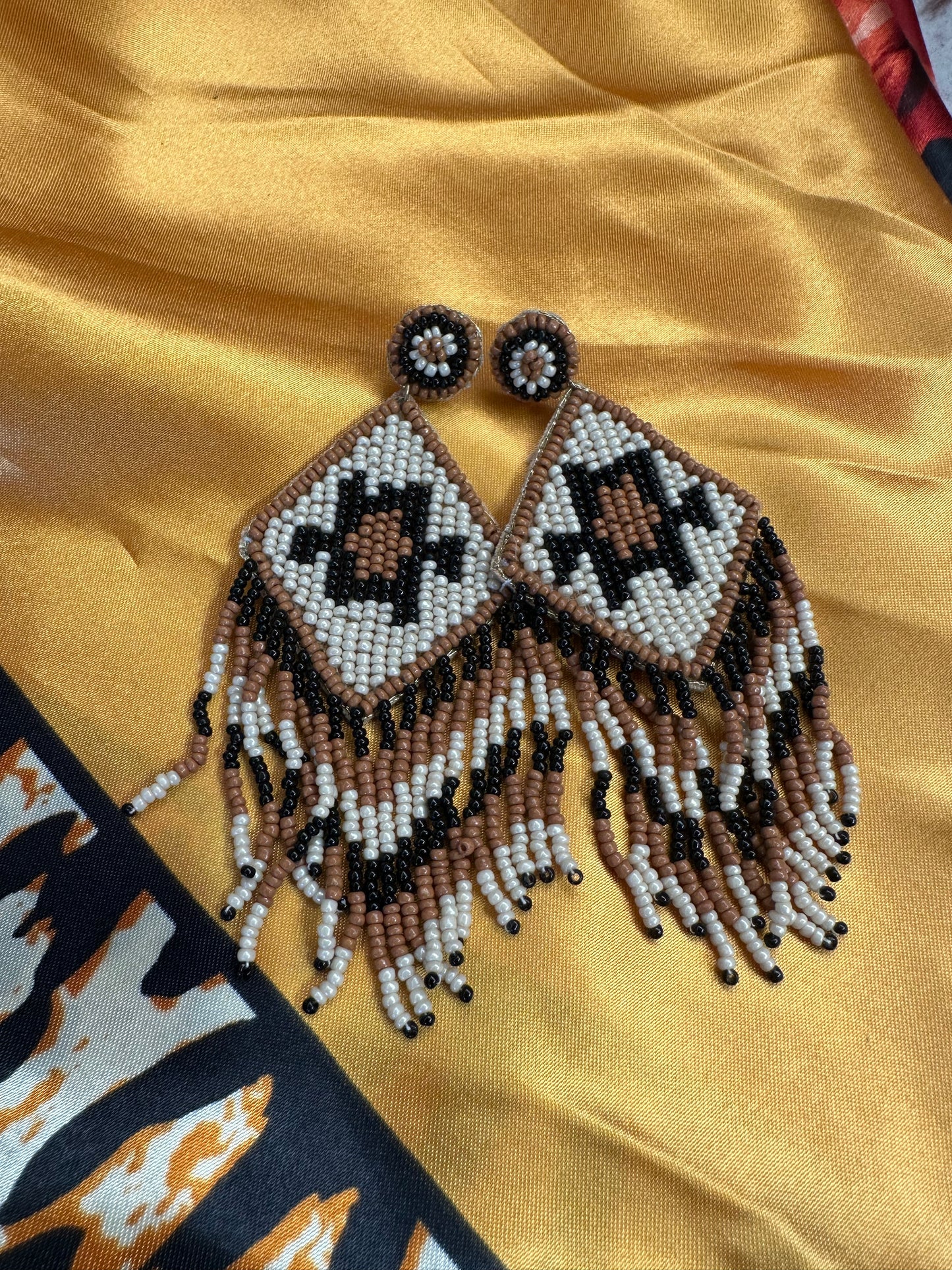 Indian Patch Beaded Earrings