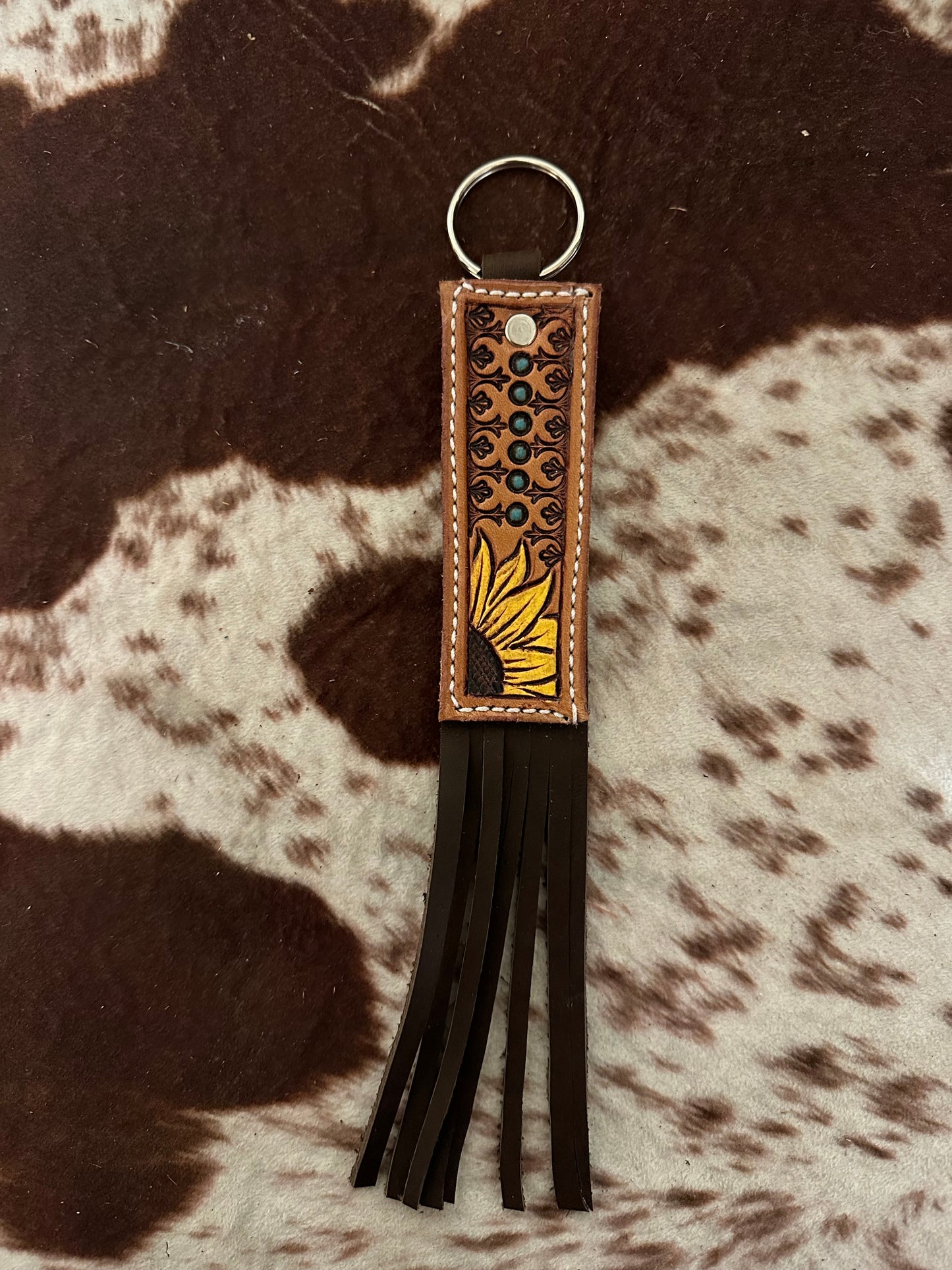 Handmade Leather Fringe Keychains