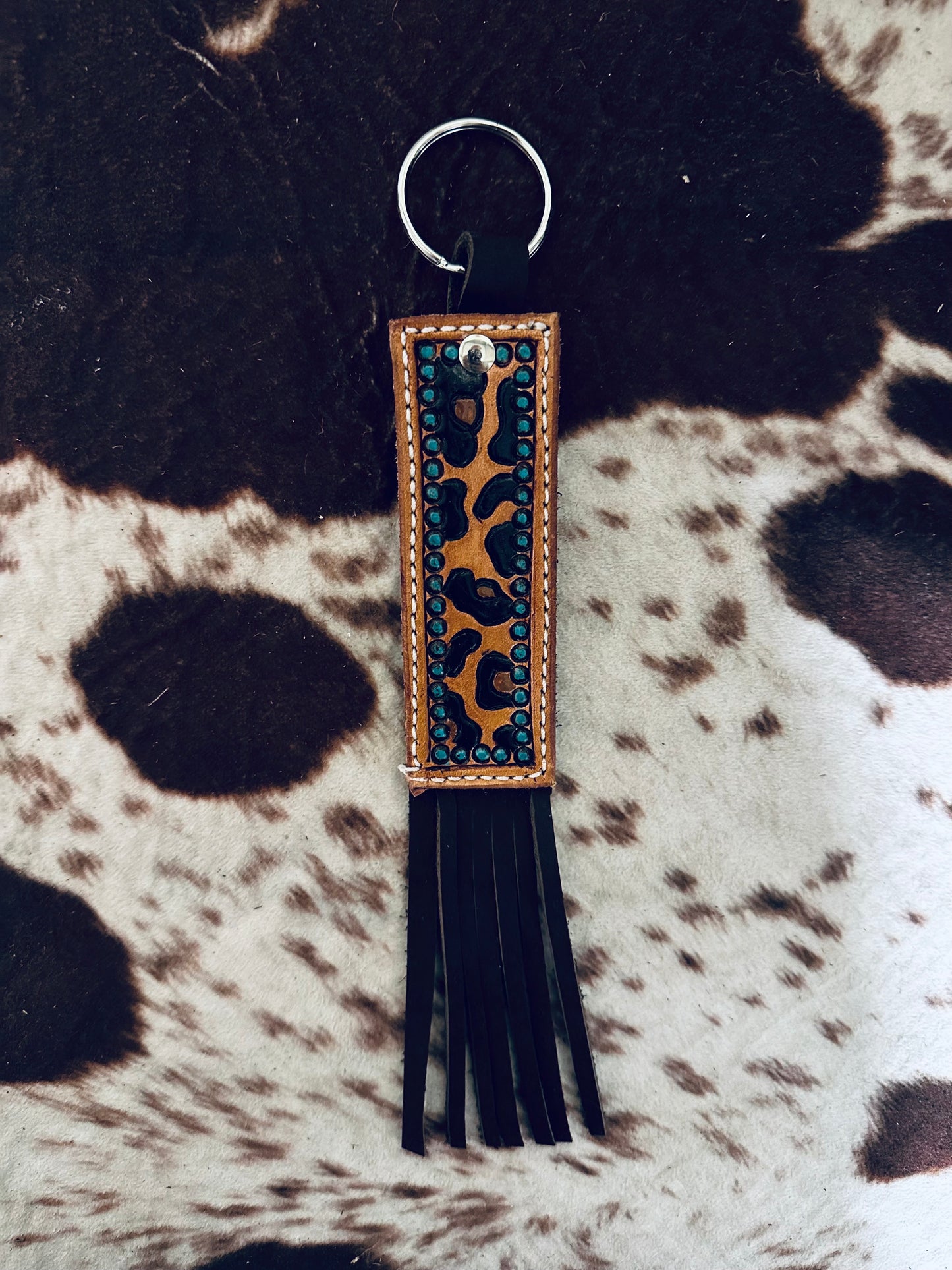 Handmade Leather Fringe Keychains