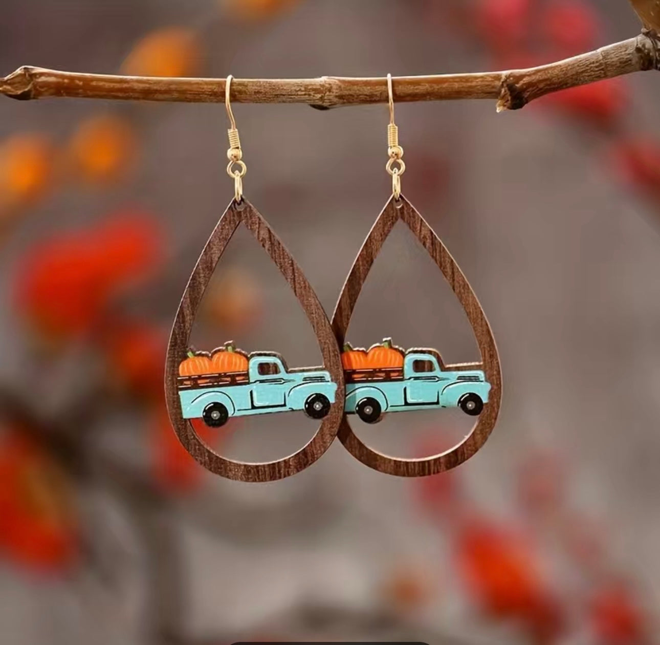 Pumpkin Truck Earrings