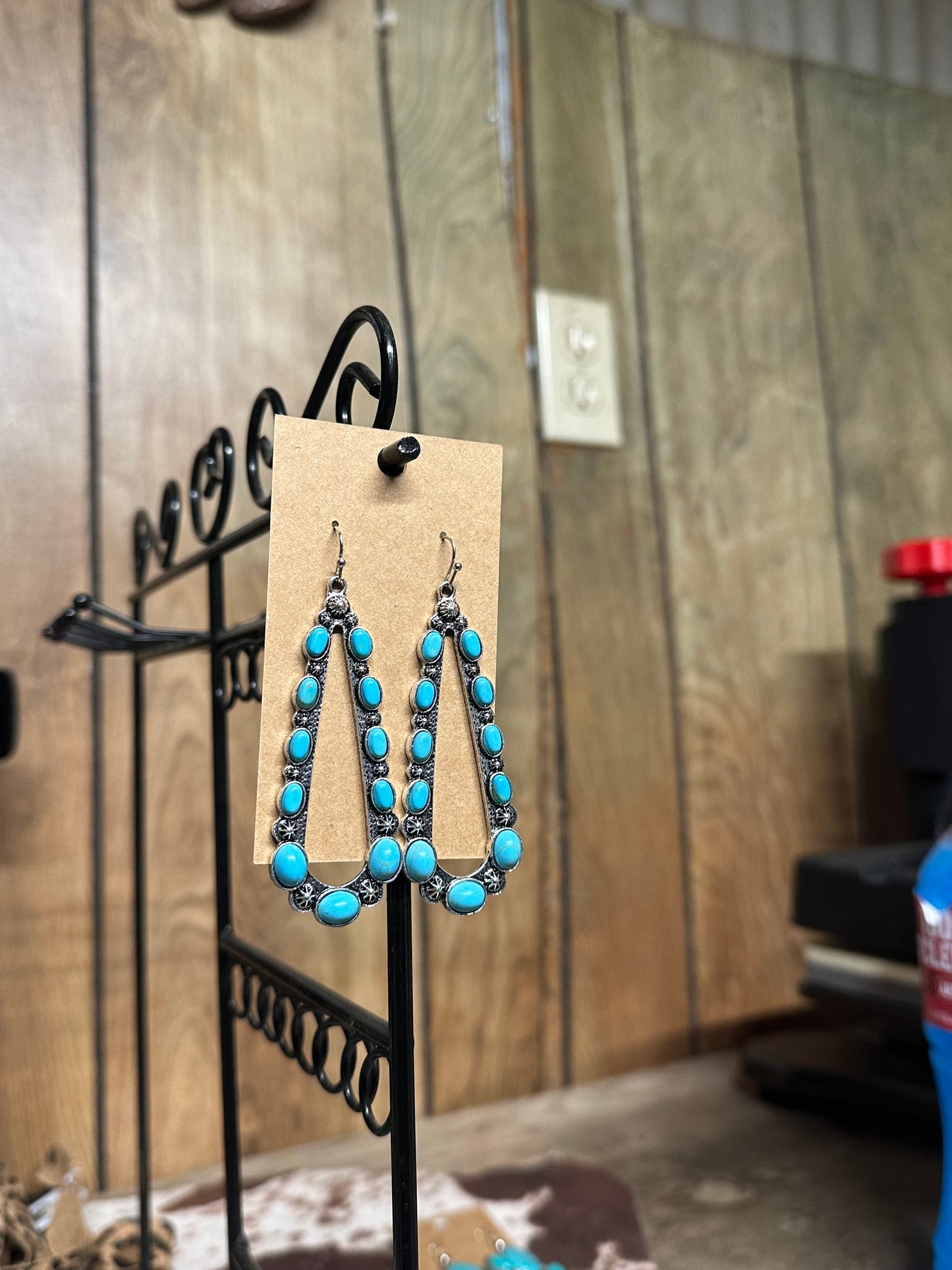 Turquoise Stones Hoops