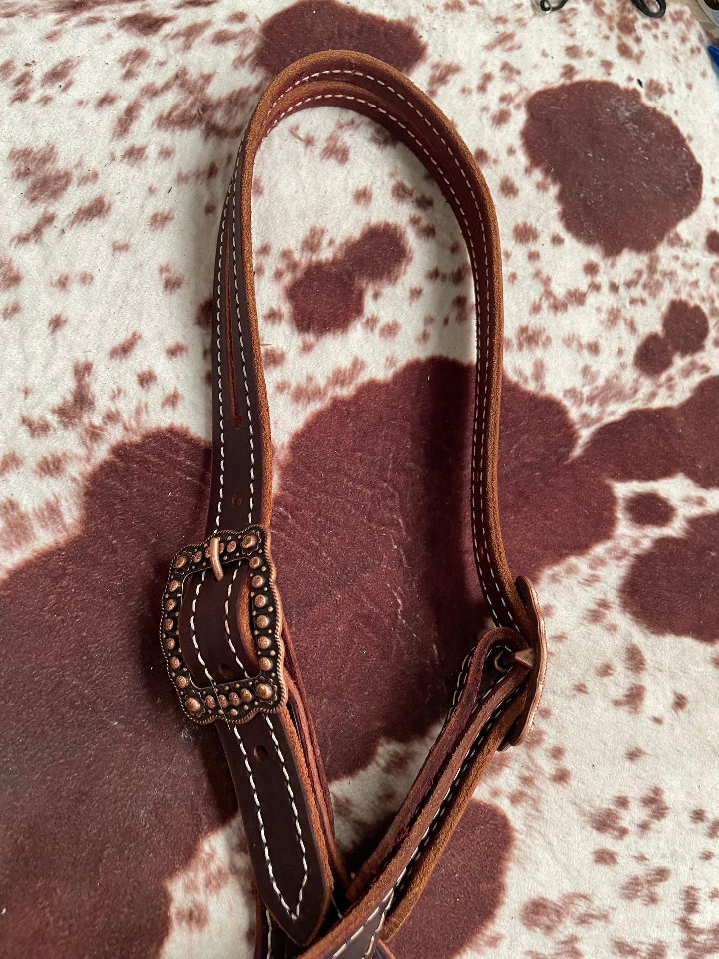 Fancy Double Stitched Split Ear Headstall