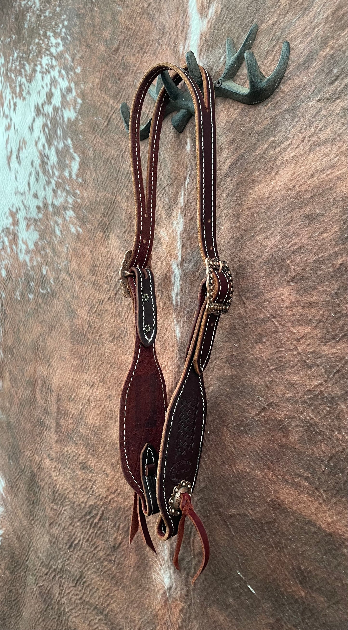 Fancy Double Stitched Split Ear Headstall