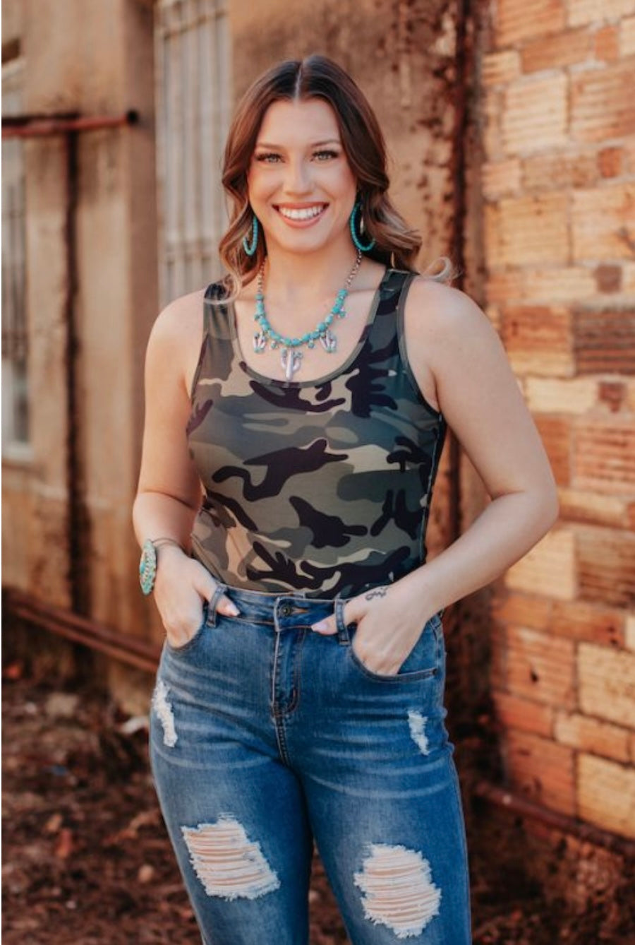 Camo Tank Top Bodysuit