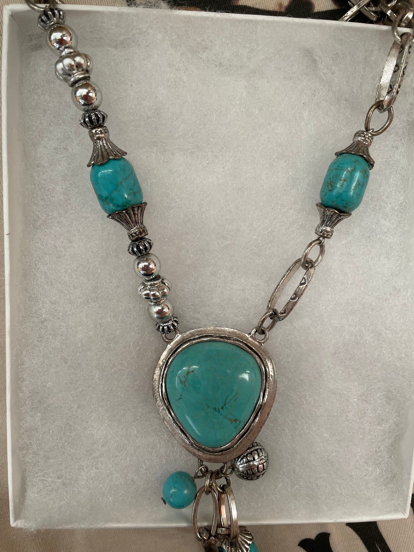 Turquoise Pendant on Sterling Silver Chain