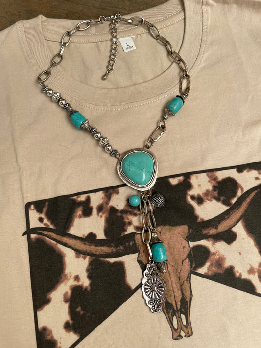 Turquoise Pendant on Sterling Silver Chain