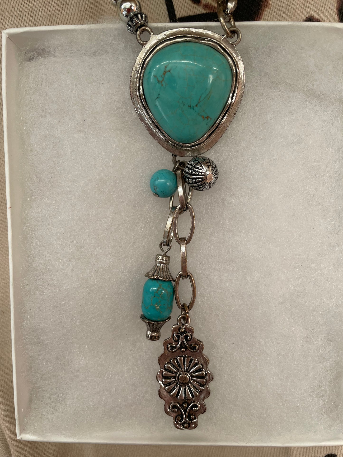 Turquoise Pendant on Sterling Silver Chain