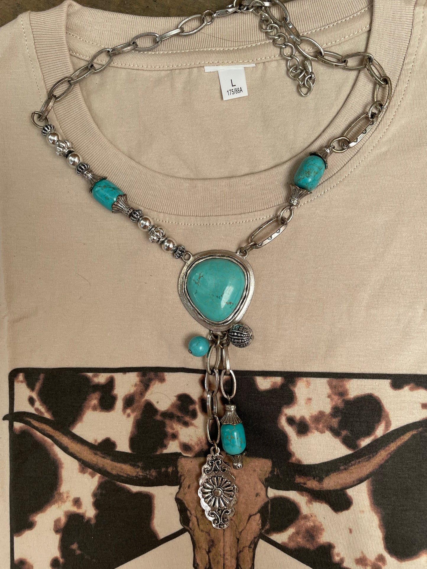 Turquoise Pendant on Sterling Silver Chain