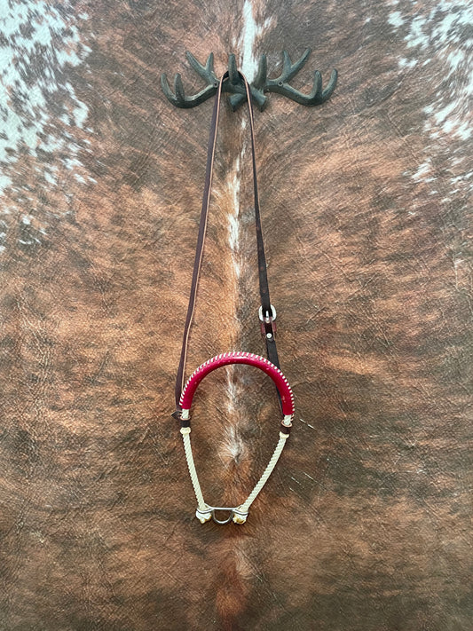 Leather Covered Rope Nose Band Tie Down