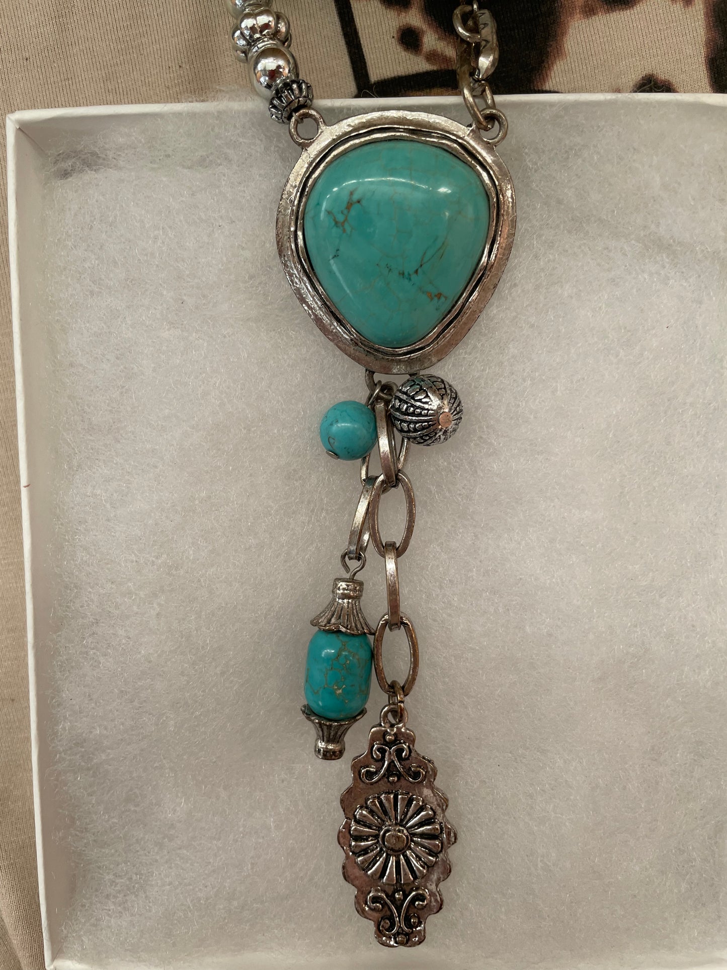 Turquoise Pendant on Sterling Silver Chain