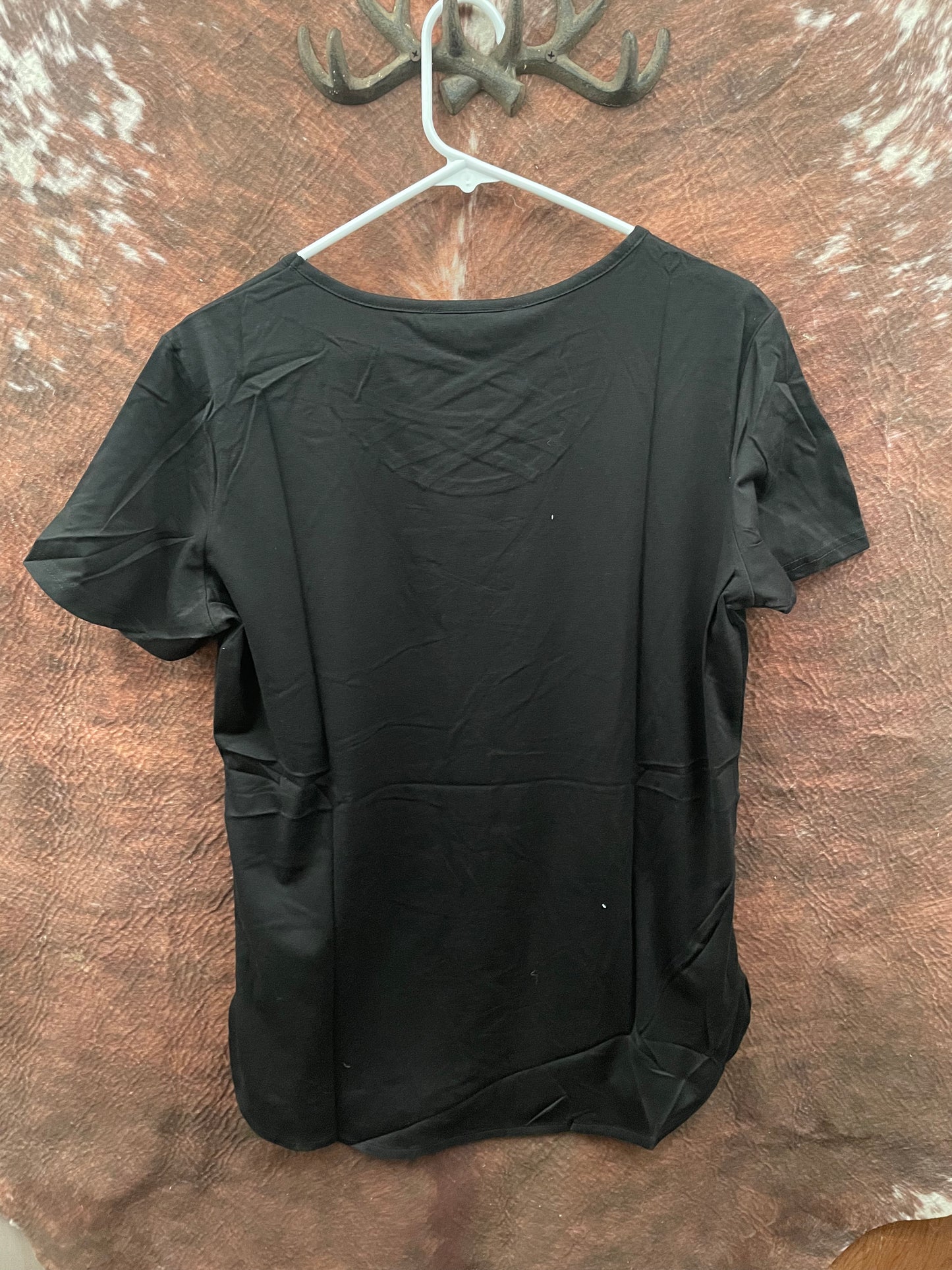 Essentials Black Caged Chest Tee