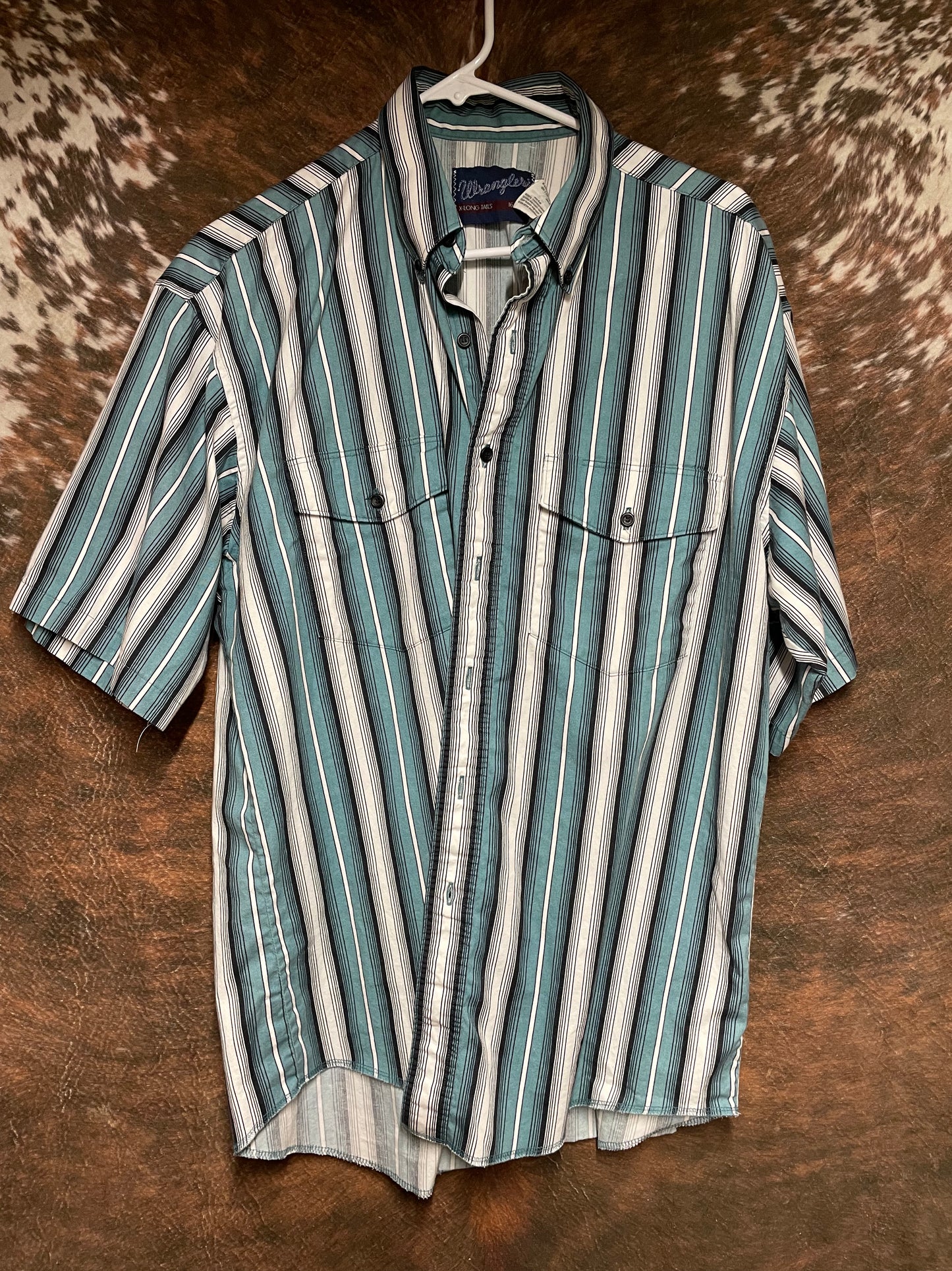 Mens Wrangler Short Sleeve Button Up